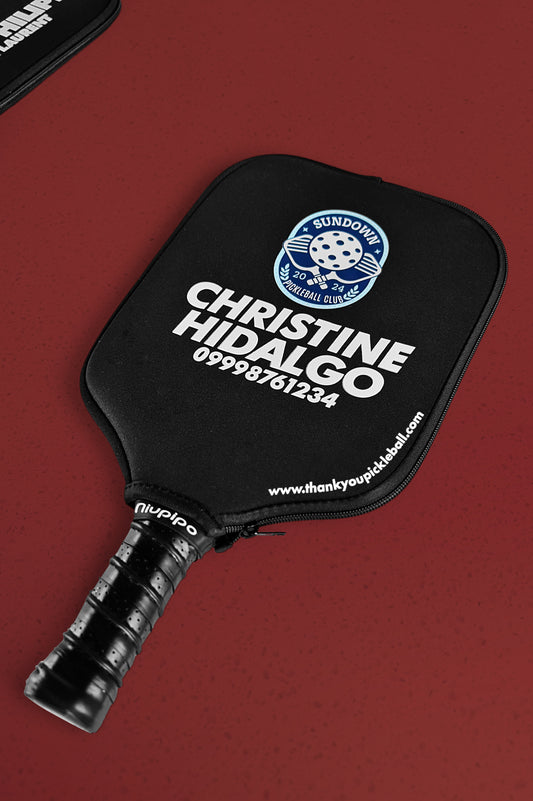 Personalized Pickleball Paddle Cover - Center Print